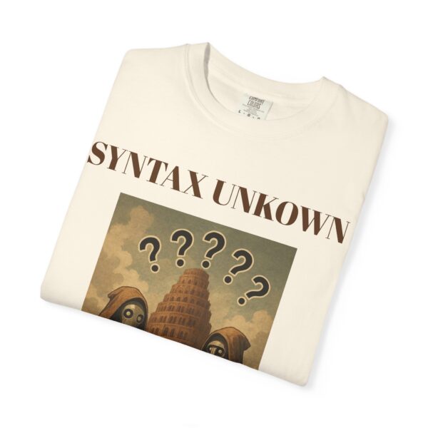 Mystical Unisex Garment-Dyed T-shirt - 'Syntax Unknown' Design for Creative Souls