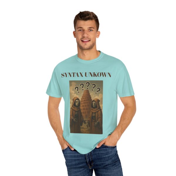 Mystical Unisex Garment-Dyed T-shirt - 'Syntax Unknown' Design for Creative Souls