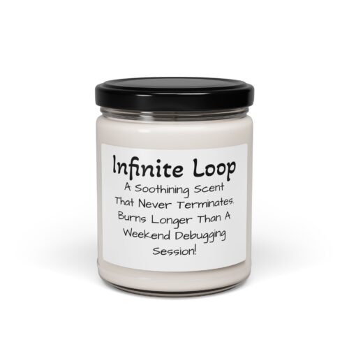 Infinite Loop Scented Soy Candle - Relaxing Aromatherapy for Programmers & Tech Lovers