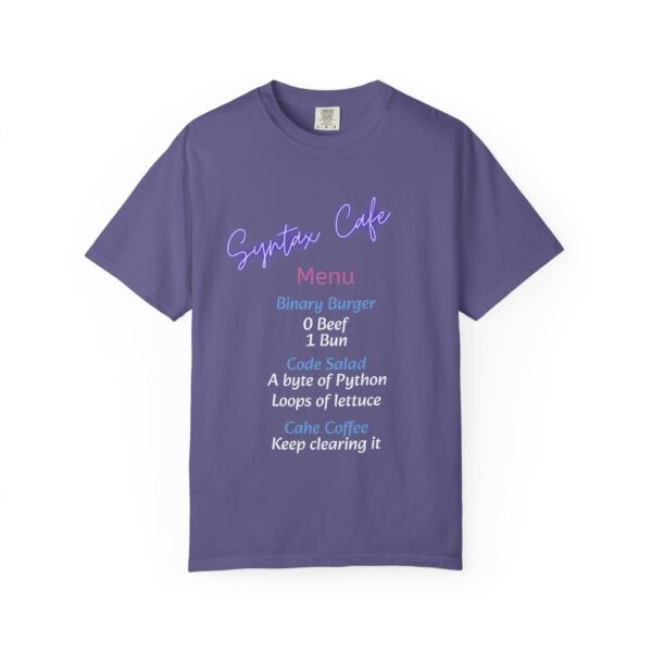 Unisex Cafe Menu T-Shirt for Foodies & Programmers - Trendy Garment-Dyed Tee