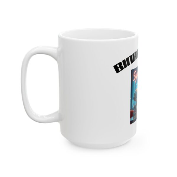 Binary Latte Ceramic Mug - Fun Robot Design for Coffee Lovers