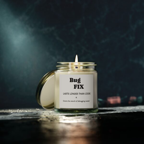 Bug FIX Scented Candle - Coconut Apricot Wax (4oz, 9oz) - Perfect for Programmers & Tech Lovers