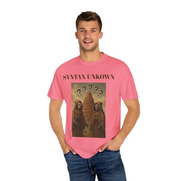 Mystical Unisex Garment-Dyed T-shirt - 'Syntax Unknown' Design for Creative Souls