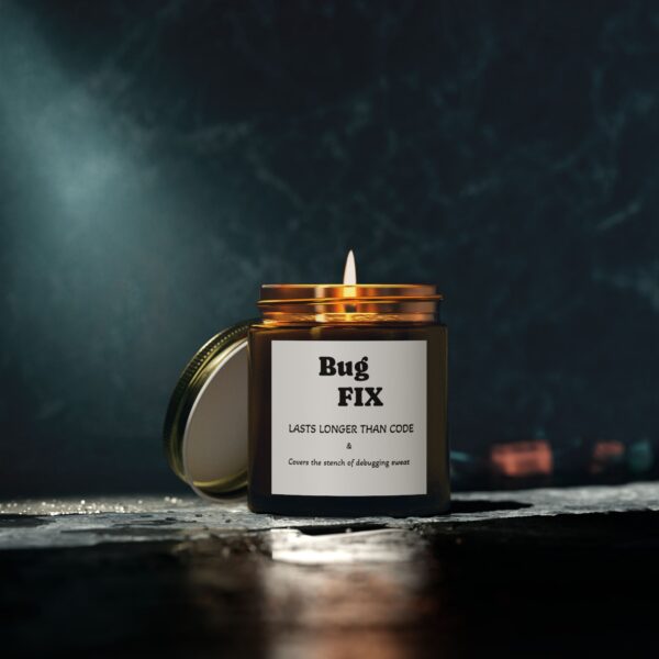 Bug FIX Scented Candle - Coconut Apricot Wax (4oz, 9oz) - Perfect for Programmers & Tech Lovers