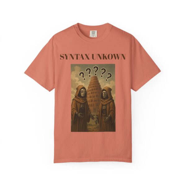 Mystical Unisex Garment-Dyed T-shirt - 'Syntax Unknown' Design for Creative Souls