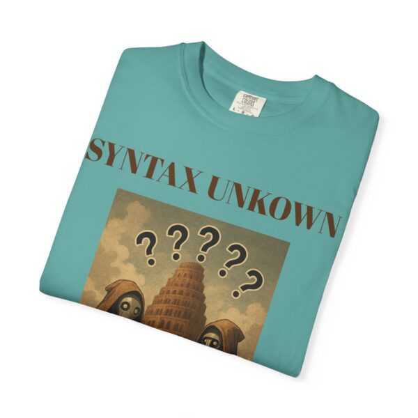 Mystical Unisex Garment-Dyed T-shirt - 'Syntax Unknown' Design for Creative Souls