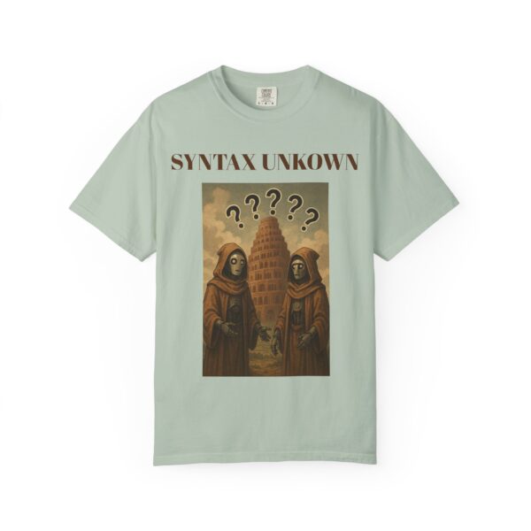 Mystical Unisex Garment-Dyed T-shirt - 'Syntax Unknown' Design for Creative Souls