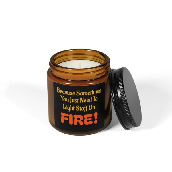 Humorous Scented Soy Candle - "Light Stuff On FIRE!" - Perfect for Gifting and Home Decor