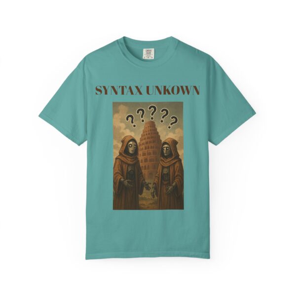 Mystical Unisex Garment-Dyed T-shirt - 'Syntax Unknown' Design for Creative Souls