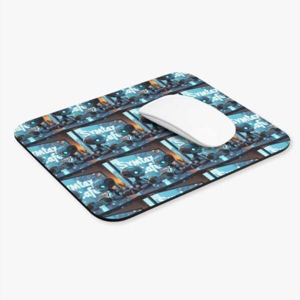 Whimsical Robot Cafe Mouse Pad | Fun Desk Accessory for Gamers & Tech Lovers