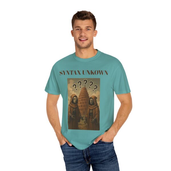 Mystical Unisex Garment-Dyed T-shirt - 'Syntax Unknown' Design for Creative Souls