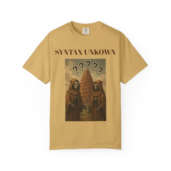 Mystical Unisex Garment-Dyed T-shirt - 'Syntax Unknown' Design for Creative Souls