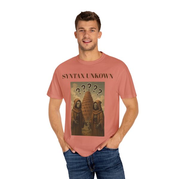 Mystical Unisex Garment-Dyed T-shirt - 'Syntax Unknown' Design for Creative Souls