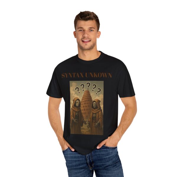 Mystical Unisex Garment-Dyed T-shirt - 'Syntax Unknown' Design for Creative Souls