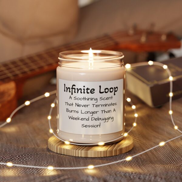 Infinite Loop Scented Soy Candle - Relaxing Aromatherapy for Programmers & Tech Lovers