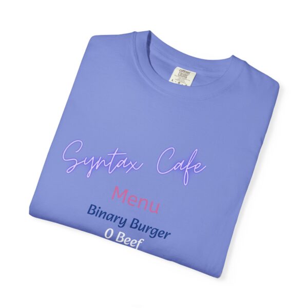 Unisex Cafe Menu T-Shirt for Foodies & Programmers - Trendy Garment-Dyed Tee
