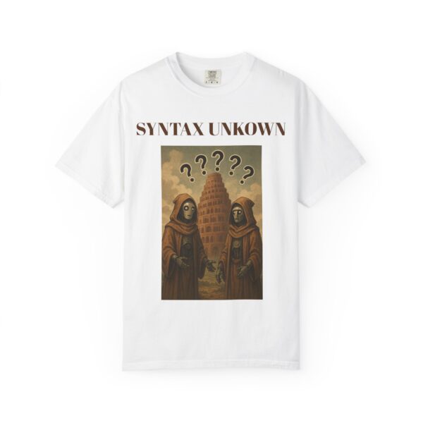 Mystical Unisex Garment-Dyed T-shirt - 'Syntax Unknown' Design for Creative Souls