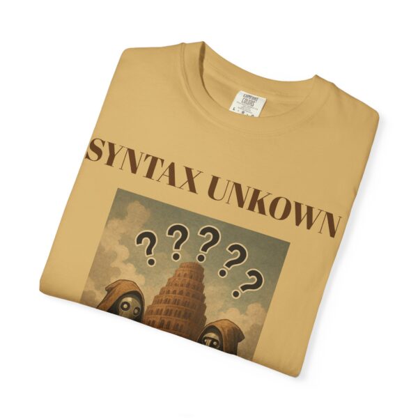 Mystical Unisex Garment-Dyed T-shirt - 'Syntax Unknown' Design for Creative Souls