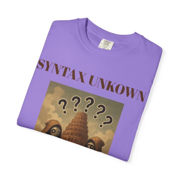 Mystical Unisex Garment-Dyed T-shirt - 'Syntax Unknown' Design for Creative Souls