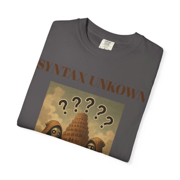 Mystical Unisex Garment-Dyed T-shirt - 'Syntax Unknown' Design for Creative Souls