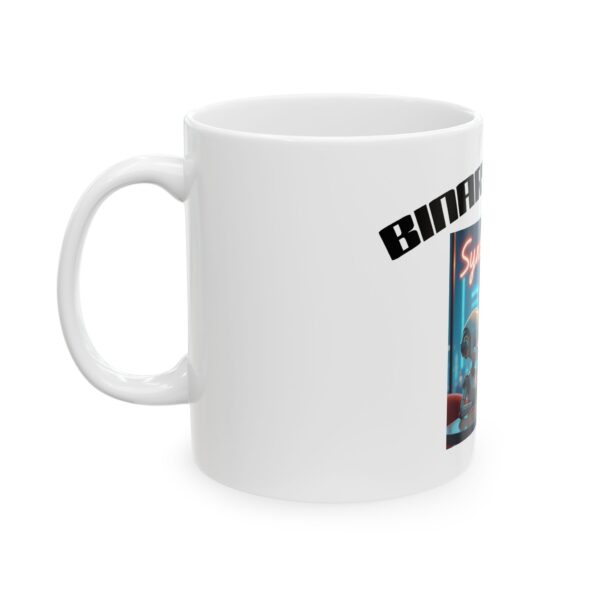Binary Latte Ceramic Mug - Fun Robot Design for Coffee Lovers