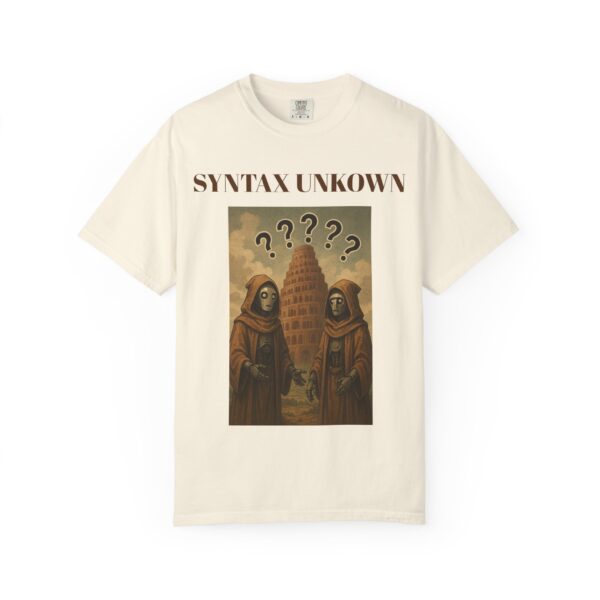Mystical Unisex Garment-Dyed T-shirt - 'Syntax Unknown' Design for Creative Souls